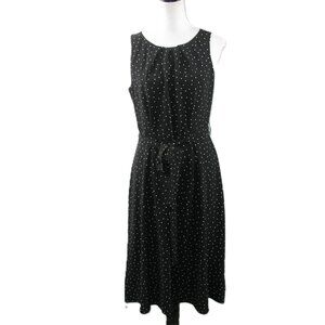 Elle Black/White Polka Dot Midi Sleeveless Dress Size 8